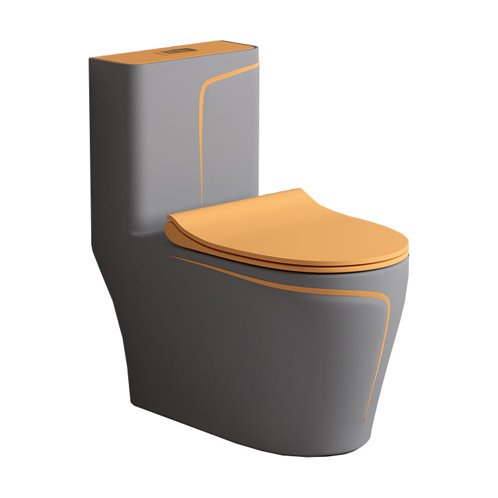 Traditional Floor Mount Toilet Bowl One-Piece Toilet with Slow Close Seat Clearhalo 'Bathroom Remodel & Bathroom Fixtures' 'Home Improvement' 'home_improvement' 'home_improvement_toilets' 'Toilets & Bidets' 'Toilets' 6356107