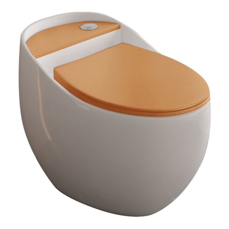 Siphon Jet Porcelain Toilet One Piece Toilet Floor Mounted Toilet Bowl White/ Orange Toilet Only Clearhalo 'Bathroom Remodel & Bathroom Fixtures' 'Home Improvement' 'home_improvement' 'home_improvement_toilets' 'Toilets & Bidets' 'Toilets' 6356143