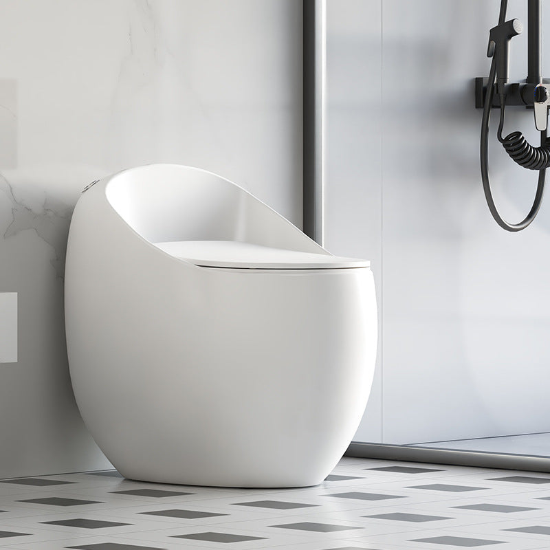 Modern Seat Included One Piece Toilet Round Floor Mounted Toilet Bowl for Washroom White Clearhalo 'Bathroom Remodel & Bathroom Fixtures' 'Home Improvement' 'home_improvement' 'home_improvement_toilets' 'Toilets & Bidets' 'Toilets' 6356163