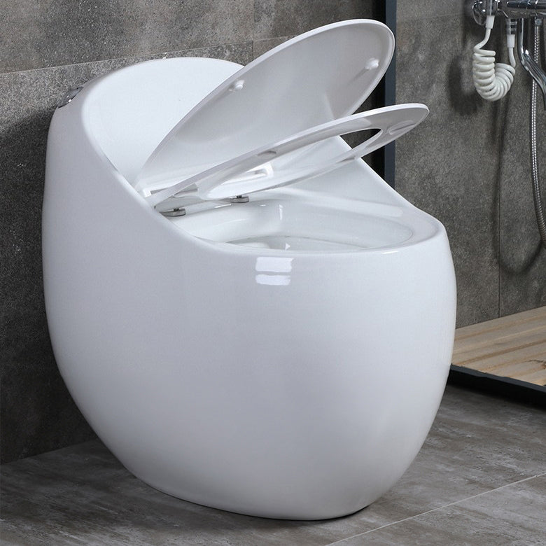 Modern Seat Included One Piece Toilet Round Floor Mounted Toilet Bowl for Washroom Clearhalo 'Bathroom Remodel & Bathroom Fixtures' 'Home Improvement' 'home_improvement' 'home_improvement_toilets' 'Toilets & Bidets' 'Toilets' 6356170
