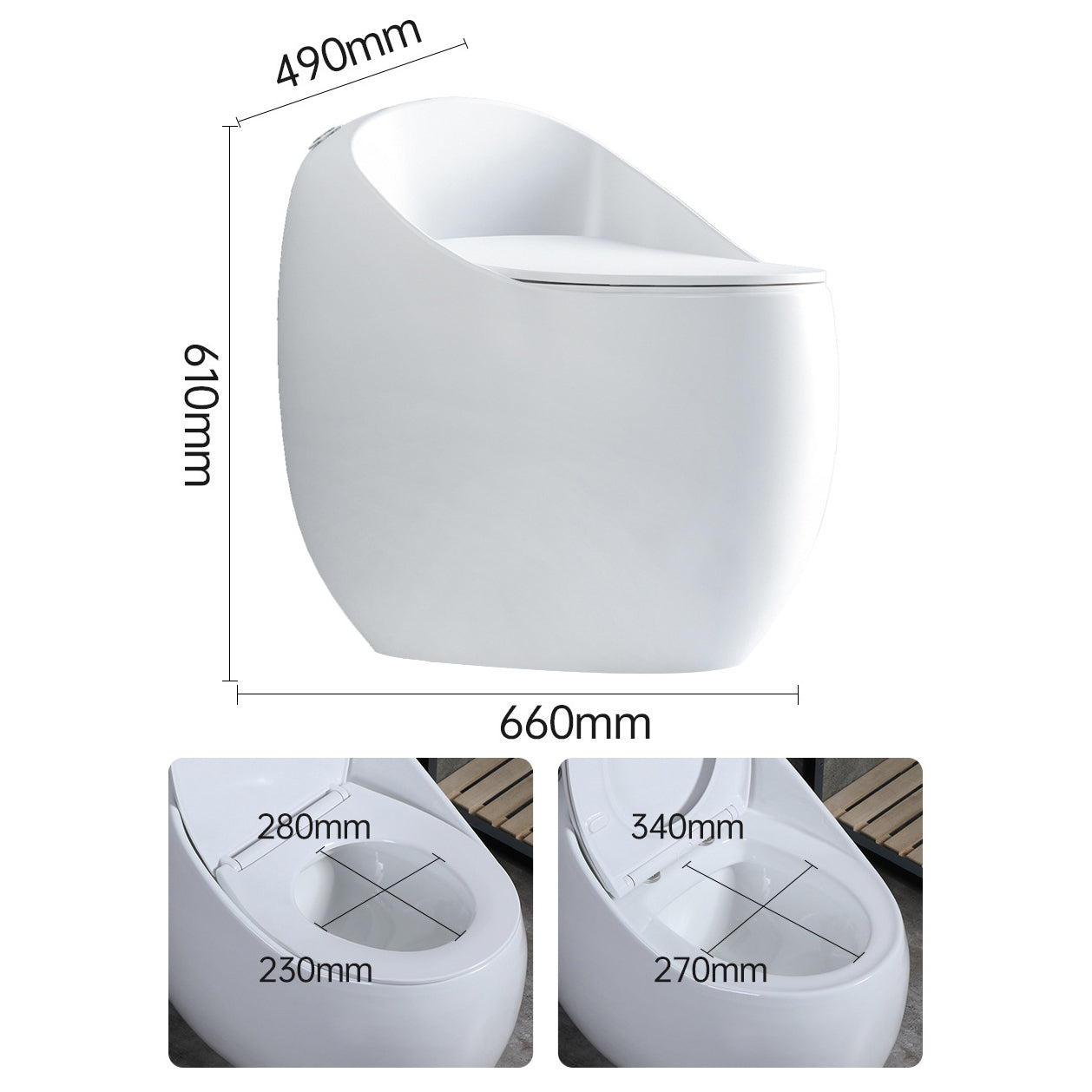 Modern Seat Included One Piece Toilet Round Floor Mounted Toilet Bowl for Washroom Clearhalo 'Bathroom Remodel & Bathroom Fixtures' 'Home Improvement' 'home_improvement' 'home_improvement_toilets' 'Toilets & Bidets' 'Toilets' 6356174