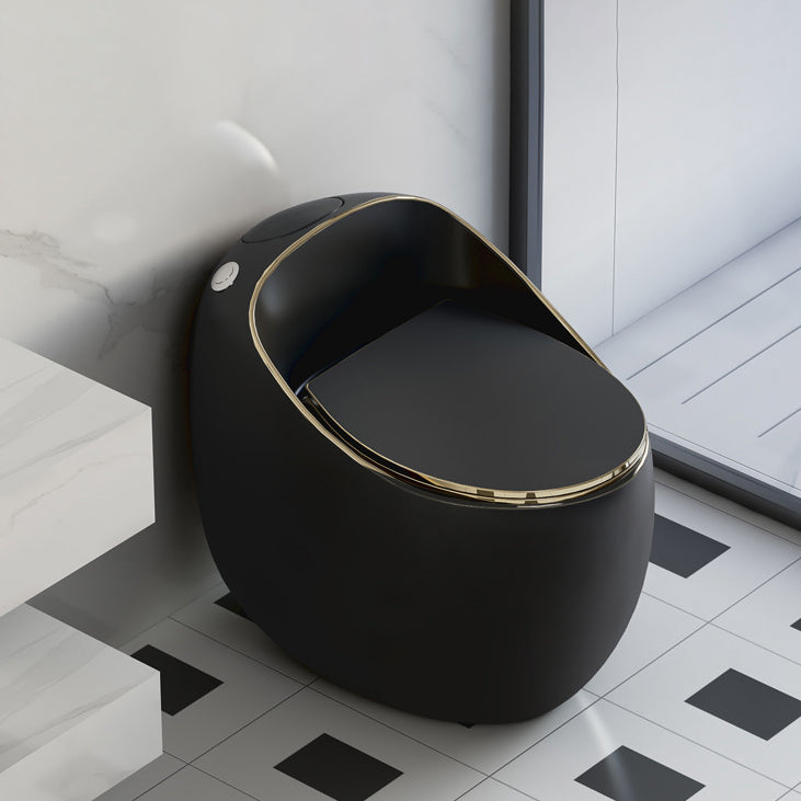 Modern Seat Included One Piece Toilet Round Floor Mounted Toilet Bowl for Washroom Clearhalo 'Bathroom Remodel & Bathroom Fixtures' 'Home Improvement' 'home_improvement' 'home_improvement_toilets' 'Toilets & Bidets' 'Toilets' 6356185
