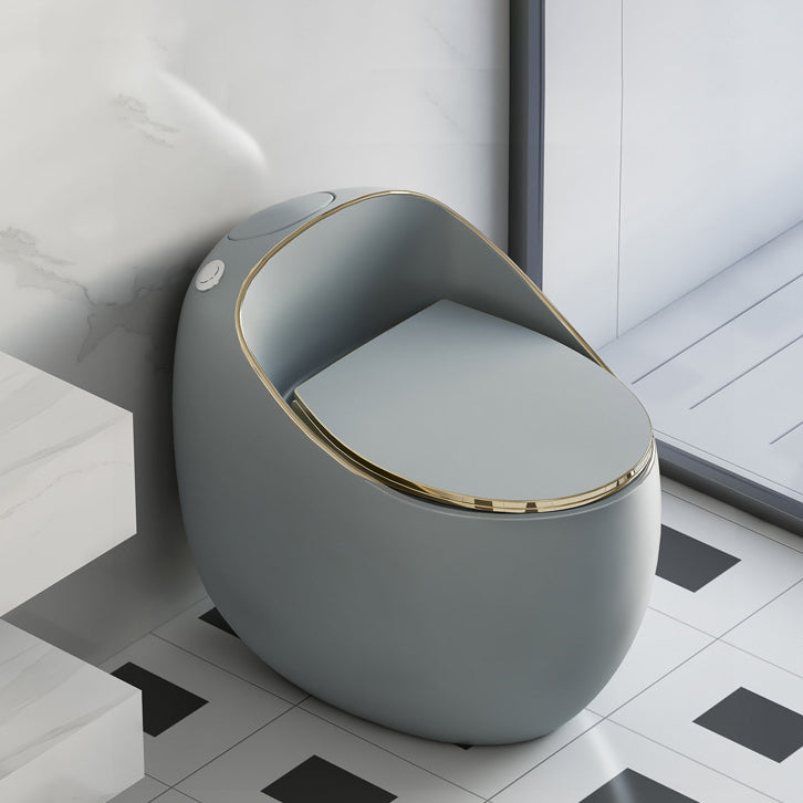 Modern Seat Included One Piece Toilet Round Floor Mounted Toilet Bowl for Washroom Clearhalo 'Bathroom Remodel & Bathroom Fixtures' 'Home Improvement' 'home_improvement' 'home_improvement_toilets' 'Toilets & Bidets' 'Toilets' 6356186