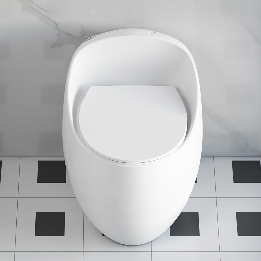 Modern Seat Included One Piece Toilet Round Floor Mounted Toilet Bowl for Washroom Clearhalo 'Bathroom Remodel & Bathroom Fixtures' 'Home Improvement' 'home_improvement' 'home_improvement_toilets' 'Toilets & Bidets' 'Toilets' 6356187