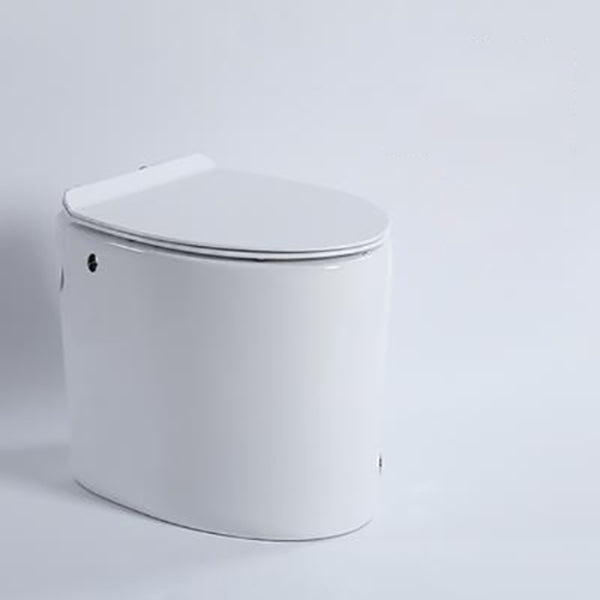 Floor Mounted Toilet One-Piece Toilet ABS Contemporary Flush Toilet 19"L x 14"W x 16"H White Manual Flush Clearhalo 'Bathroom Remodel & Bathroom Fixtures' 'Home Improvement' 'home_improvement' 'home_improvement_toilets' 'Toilets & Bidets' 'Toilets' 6356191