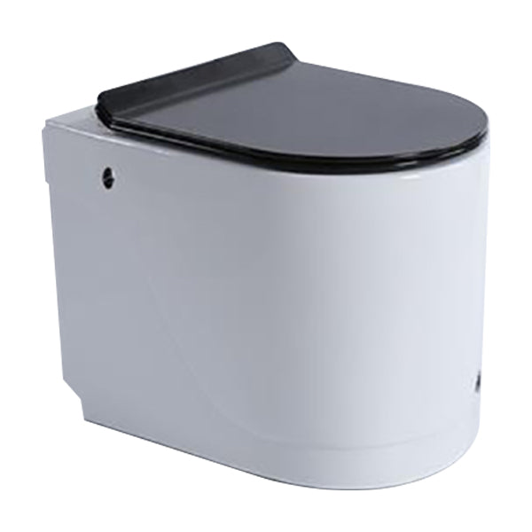 Floor Mounted Toilet One-Piece Toilet ABS Contemporary Flush Toilet 20"L x 14"W x 16"H Black/ White Manual Flush Clearhalo 'Bathroom Remodel & Bathroom Fixtures' 'Home Improvement' 'home_improvement' 'home_improvement_toilets' 'Toilets & Bidets' 'Toilets' 6356197