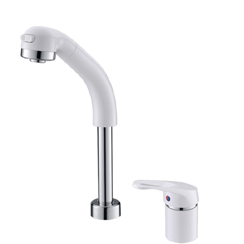 Contemporary Widespread Bathroom Faucet Lever Handles 2 Hole Faucets Circular Faucet Gloss White Clearhalo 'Bathroom Remodel & Bathroom Fixtures' 'Bathroom Sink Faucets' 'Bathroom Sinks & Faucet Components' 'bathroom_sink_faucets' 'Home Improvement' 'home_improvement' 'home_improvement_bathroom_sink_faucets' 6365567