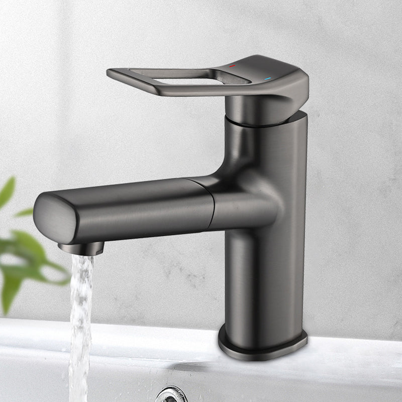 Contemporary Vessel Faucet Copper Single Handle Low Arc Vessel Faucet for Bathroom Gris Argent Clearhalo 'Accueil' 'Amélioration Domiciliaire' 'bathroom_sink_faucets' 'Ensembles de Lavabo & de Robinet de Toilette' 'home_improvement' 'home_improvement_bathroom_sink_faucets' 'Robinet de Lavabo de Salle de Bain' 'Rénovation et Équipement de Salle de Bain' 6365602