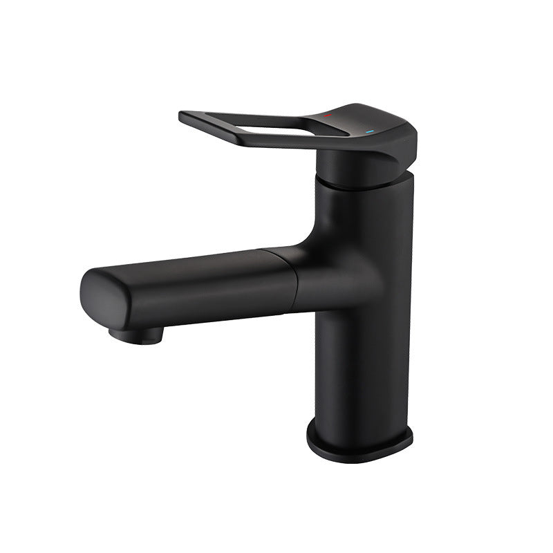 Contemporary Vessel Faucet Copper Single Handle Low Arc Vessel Faucet for Bathroom Noir Clearhalo 'Accueil' 'Amélioration Domiciliaire' 'bathroom_sink_faucets' 'Ensembles de Lavabo & de Robinet de Toilette' 'home_improvement' 'home_improvement_bathroom_sink_faucets' 'Robinet de Lavabo de Salle de Bain' 'Rénovation et Équipement de Salle de Bain' 6365606