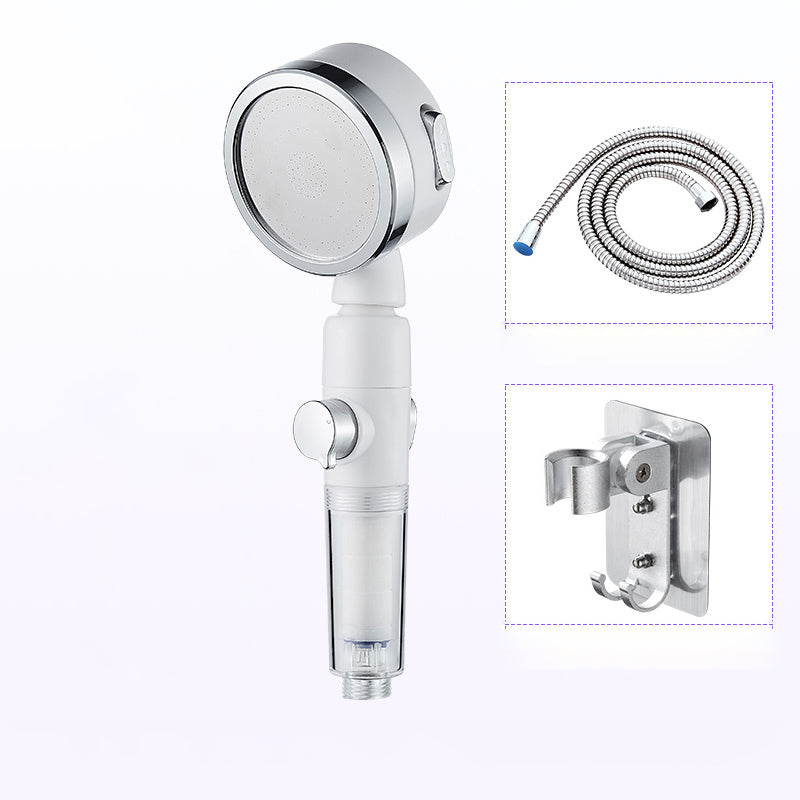 Modern Handheld Shower Head Sliver Round Standard Shower Heads White Shower Heads & Hose & Wall pedestal Clearhalo 'Bathroom Remodel & Bathroom Fixtures' 'Home Improvement' 'home_improvement' 'home_improvement_shower_heads' 'Shower Heads' 'shower_heads' 'Showers & Bathtubs Plumbing' 'Showers & Bathtubs' 6366133