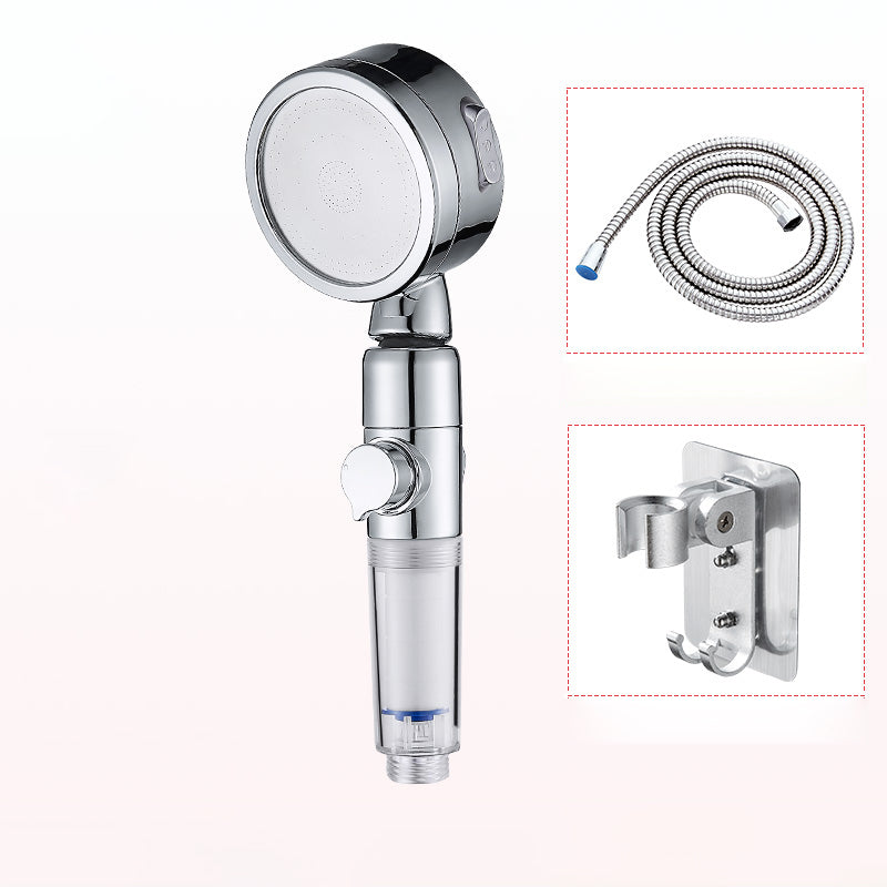 Modern Handheld Shower Head Sliver Round Standard Shower Heads Silver/Gray Shower Heads & Hose & Wall pedestal Clearhalo 'Bathroom Remodel & Bathroom Fixtures' 'Home Improvement' 'home_improvement' 'home_improvement_shower_heads' 'Shower Heads' 'shower_heads' 'Showers & Bathtubs Plumbing' 'Showers & Bathtubs' 6366135