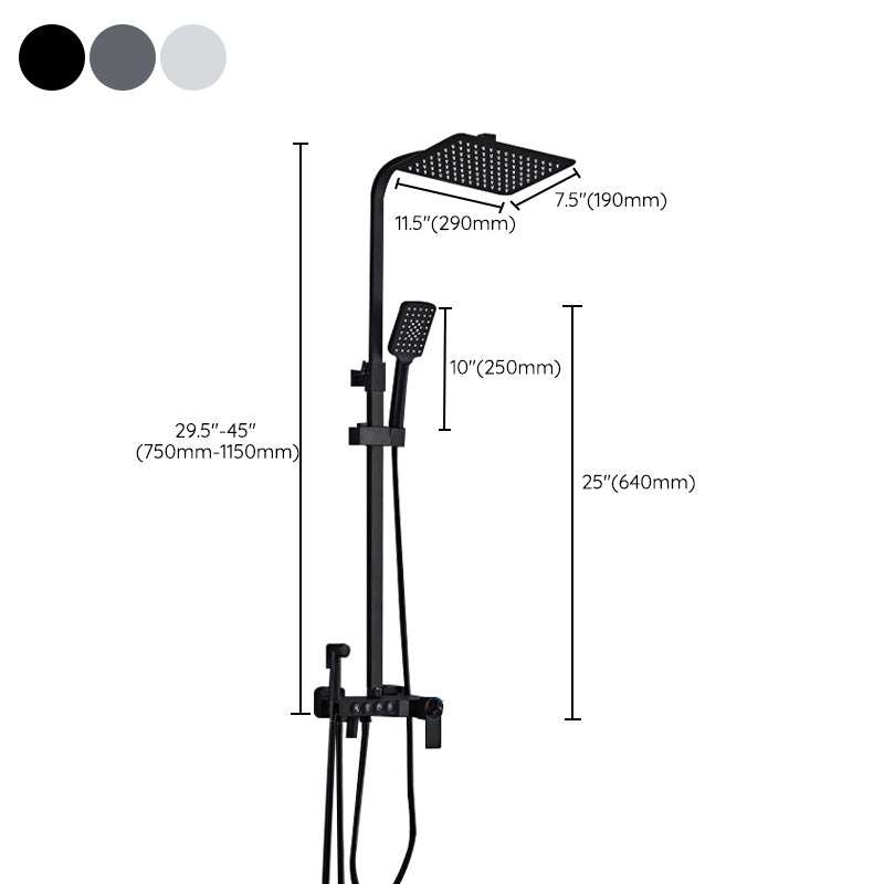 Adjustable Spray Pattern Shower Combo Metal Shower Faucet Arm Shower Head Clearhalo 'Bathroom Remodel & Bathroom Fixtures' 'Home Improvement' 'home_improvement' 'home_improvement_shower_faucets' 'Shower Faucets & Systems' 'shower_faucets' 'Showers & Bathtubs Plumbing' 'Showers & Bathtubs' 6366190