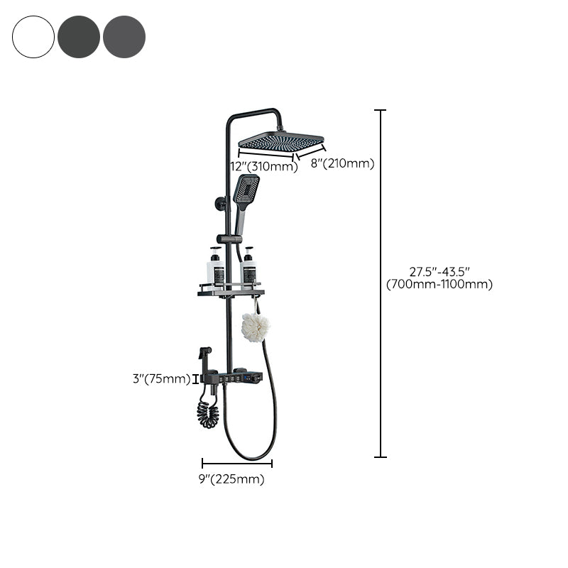 Modern Shower System Wall Mounted Spot Resist Shower System with Hand Shower Clearhalo 'Bathroom Remodel & Bathroom Fixtures' 'Home Improvement' 'home_improvement' 'home_improvement_shower_faucets' 'Shower Faucets & Systems' 'shower_faucets' 'Showers & Bathtubs Plumbing' 'Showers & Bathtubs' 6366210