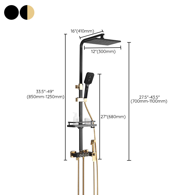 Modern Style Shower System Handle Lever Wall Mounted Copper Shower System Clearhalo 'Bathroom Remodel & Bathroom Fixtures' 'Home Improvement' 'home_improvement' 'home_improvement_shower_faucets' 'Shower Faucets & Systems' 'shower_faucets' 'Showers & Bathtubs Plumbing' 'Showers & Bathtubs' 6366262