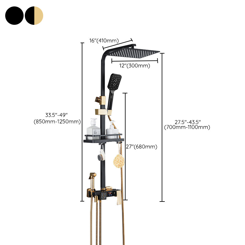 Modern Style Shower System Handle Lever Wall Mounted Copper Shower System Clearhalo 'Bathroom Remodel & Bathroom Fixtures' 'Home Improvement' 'home_improvement' 'home_improvement_shower_faucets' 'Shower Faucets & Systems' 'shower_faucets' 'Showers & Bathtubs Plumbing' 'Showers & Bathtubs' 6366263