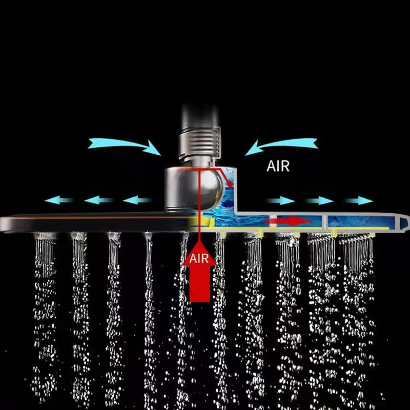 Modern Adjustable Swivel Shower Metal Shower Head Shower Faucet on Wall Clearhalo 'Bathroom Remodel & Bathroom Fixtures' 'Home Improvement' 'home_improvement' 'home_improvement_shower_faucets' 'Shower Faucets & Systems' 'shower_faucets' 'Showers & Bathtubs Plumbing' 'Showers & Bathtubs' 6366282