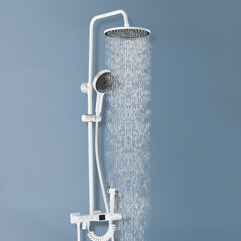 Contemporary Shower System Adjustable Shower Head Slide Bar Wall Mounted Shower Set Clearhalo 'Bathroom Remodel & Bathroom Fixtures' 'Home Improvement' 'home_improvement' 'home_improvement_shower_faucets' 'Shower Faucets & Systems' 'shower_faucets' 'Showers & Bathtubs Plumbing' 'Showers & Bathtubs' 6366310