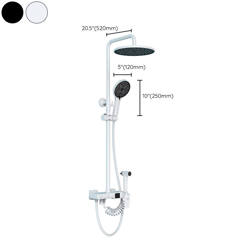 Contemporary Shower System Adjustable Shower Head Slide Bar Wall Mounted Shower Set Clearhalo 'Bathroom Remodel & Bathroom Fixtures' 'Home Improvement' 'home_improvement' 'home_improvement_shower_faucets' 'Shower Faucets & Systems' 'shower_faucets' 'Showers & Bathtubs Plumbing' 'Showers & Bathtubs' 6366334