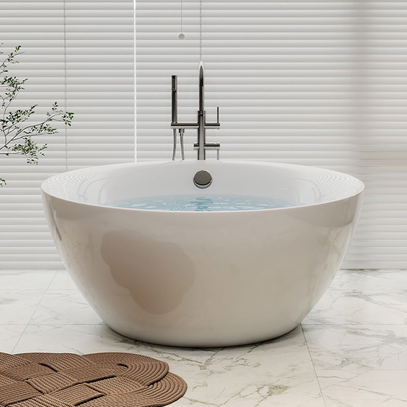 Modern Stand Alone Bathtub with Center Drain Acrylic Bath Tub 43"L x 43"W x 26"H Tub Clearhalo 'Bathroom Remodel & Bathroom Fixtures' 'Bathtubs' 'Home Improvement' 'home_improvement' 'home_improvement_bathtubs' 'Showers & Bathtubs' 6367791