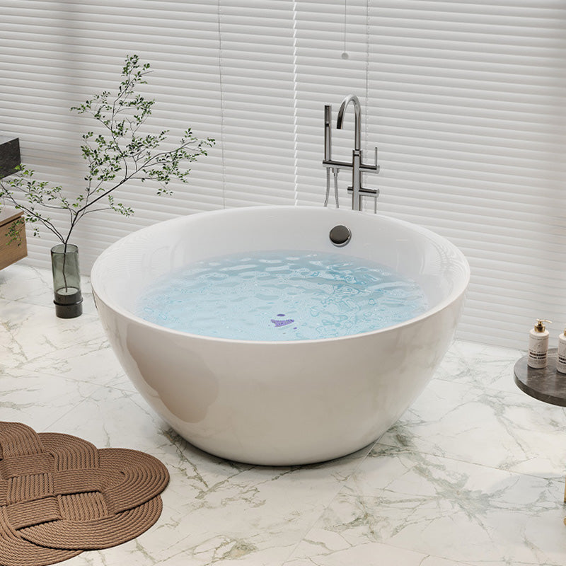 Modern Stand Alone Bathtub with Center Drain Acrylic Bath Tub 47"L x 47"W x 26"H Tub Clearhalo 'Bathroom Remodel & Bathroom Fixtures' 'Bathtubs' 'Home Improvement' 'home_improvement' 'home_improvement_bathtubs' 'Showers & Bathtubs' 6367792