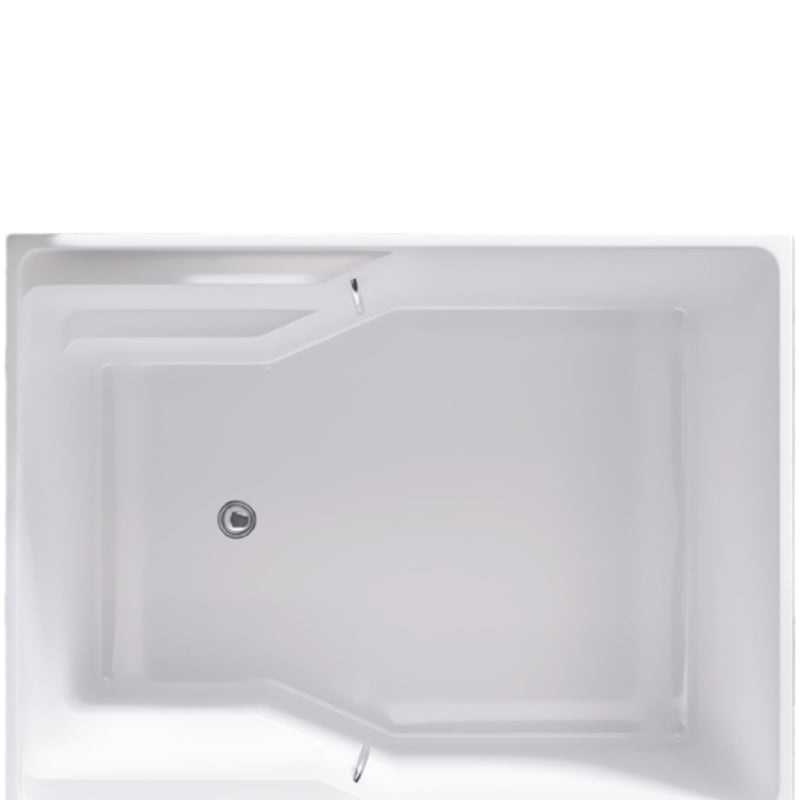 Modern Rectangular White Bathtub Acrylic Back to Wall with Drain Bath Tub Clearhalo 'Bathroom Remodel & Bathroom Fixtures' 'Bathtubs' 'Home Improvement' 'home_improvement' 'home_improvement_bathtubs' 'Showers & Bathtubs' 6367835