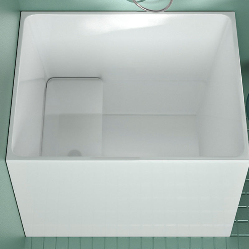 Modern Rectangle White Bathtub Acrylic Back to Wall with Drain Bath Tub 39"L x 27"W x 30"H Clearhalo 'Bathroom Remodel & Bathroom Fixtures' 'Bathtubs' 'Home Improvement' 'home_improvement' 'home_improvement_bathtubs' 'Showers & Bathtubs' 6367902