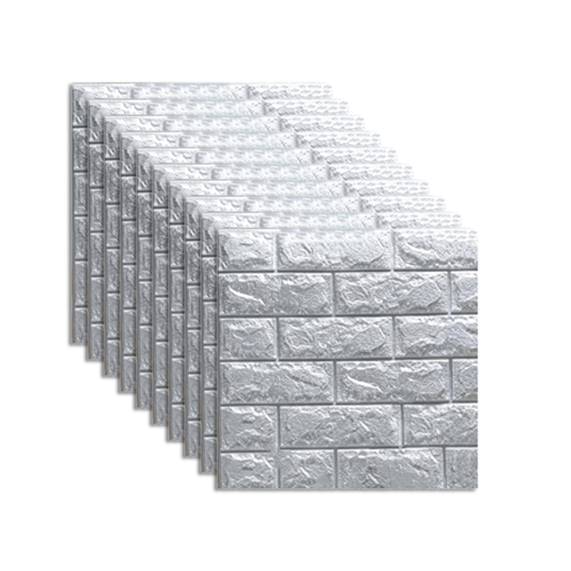 Contemporary Wall Paneling 3D Embossed Mosaic Peel and Press Waterproof Wall Access Panel Light Gray Clearhalo 'Flooring 'Home Improvement' 'home_improvement' 'home_improvement_wall_paneling' 'Wall Paneling' 'wall_paneling' 'Walls & Ceilings' Walls and Ceiling' 6380352