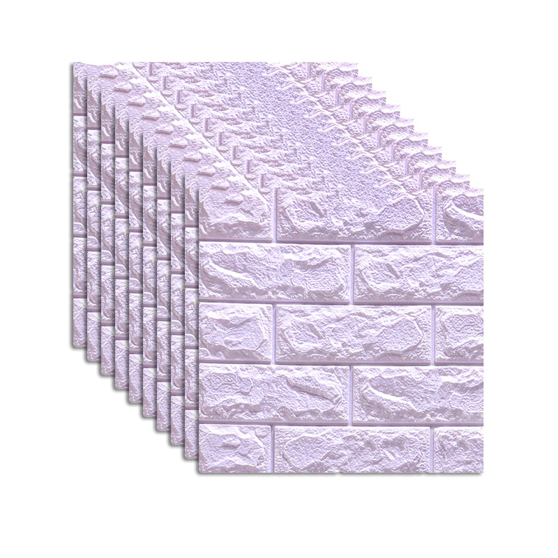 Contemporary Wall Paneling 3D Embossed Mosaic Peel and Press Waterproof Wall Access Panel Purple Clearhalo 'Flooring 'Home Improvement' 'home_improvement' 'home_improvement_wall_paneling' 'Wall Paneling' 'wall_paneling' 'Walls & Ceilings' Walls and Ceiling' 6380360