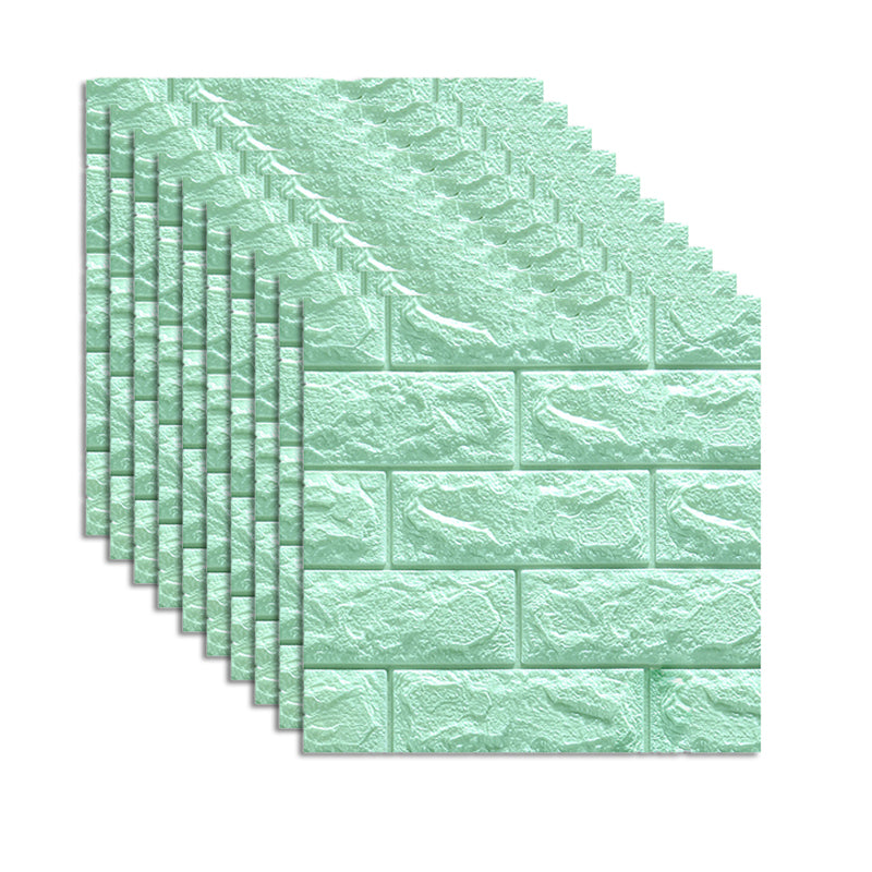 Contemporary Wall Paneling 3D Embossed Mosaic Peel and Press Waterproof Wall Access Panel Light Green Clearhalo 'Flooring 'Home Improvement' 'home_improvement' 'home_improvement_wall_paneling' 'Wall Paneling' 'wall_paneling' 'Walls & Ceilings' Walls and Ceiling' 6380361
