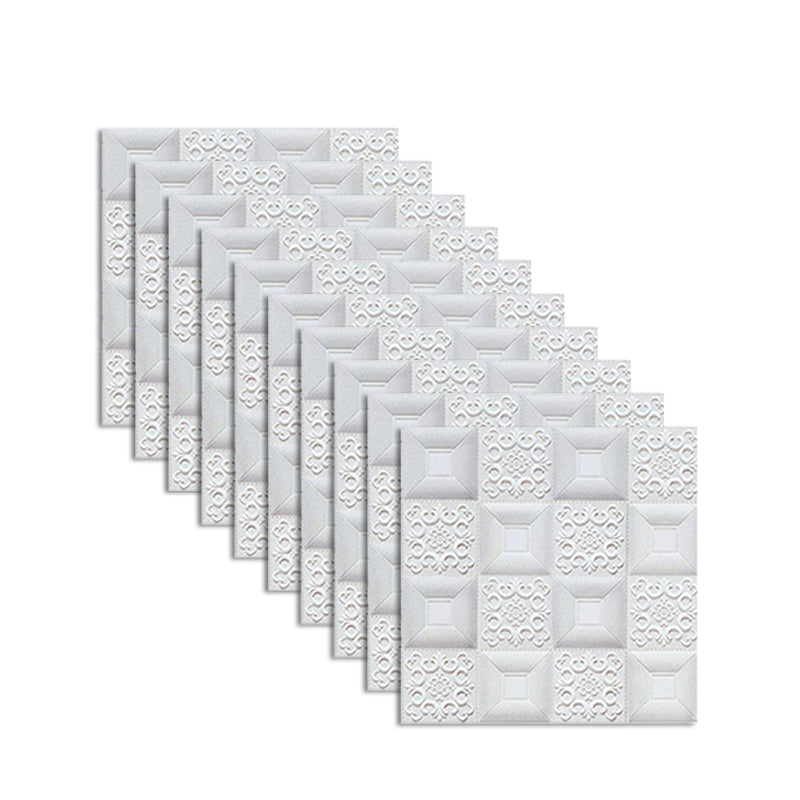 Wall Ceiling Glam Peel and Stick Waterproof Faux Brick Living Room Wall Panel (10-Pack) White Clearhalo 'Flooring 'Home Improvement' 'home_improvement' 'home_improvement_wall_paneling' 'Wall Paneling' 'wall_paneling' 'Walls & Ceilings' Walls and Ceiling' 6380421