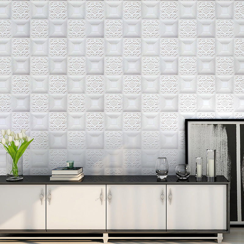 Wall Ceiling Glam Peel and Stick Waterproof Faux Brick Living Room Wall Panel (10-Pack) Clearhalo 'Flooring 'Home Improvement' 'home_improvement' 'home_improvement_wall_paneling' 'Wall Paneling' 'wall_paneling' 'Walls & Ceilings' Walls and Ceiling' 6380434