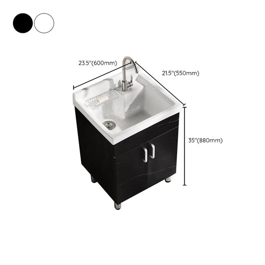 Solid Bath Vanity Set Ceramic Top Freestanding Single Sink Modern Bathroom Vanity Clearhalo 'Bathroom Remodel & Bathroom Fixtures' 'Bathroom Vanities' 'bathroom_vanities' 'Home Improvement' 'home_improvement' 'home_improvement_bathroom_vanities' 6380680