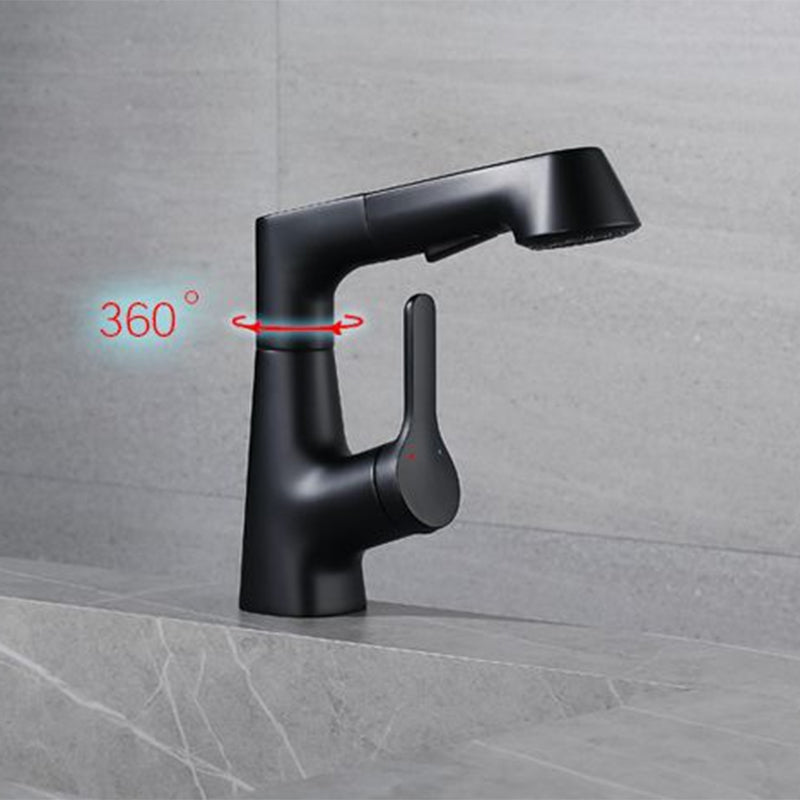 Modern Style Retractable Vessel Faucet Single Handle Copper Vessel Faucet for Bathroom Clearhalo 'Bathroom Remodel & Bathroom Fixtures' 'Bathroom Sink Faucets' 'Bathroom Sinks & Faucet Components' 'bathroom_sink_faucets' 'Home Improvement' 'home_improvement' 'home_improvement_bathroom_sink_faucets' 6380753