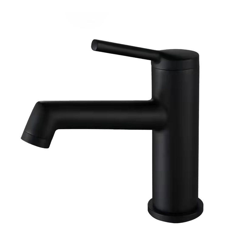 Contemporary Style Faucets Vessel Sink Bathroom Faucet with One Lever Handle Black Clearhalo 'Bathroom Remodel & Bathroom Fixtures' 'Bathroom Sink Faucets' 'Bathroom Sinks & Faucet Components' 'bathroom_sink_faucets' 'Home Improvement' 'home_improvement' 'home_improvement_bathroom_sink_faucets' 6380820