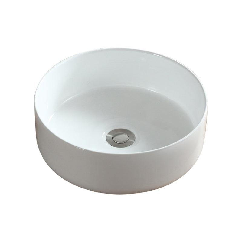 Modern Bathroom Sink Pop-Up Drain Porcelain Round Vessel Sink Clearhalo 'Bathroom Remodel & Bathroom Fixtures' 'Bathroom Sinks & Faucet Components' 'Bathroom Sinks' 'bathroom_sink' 'Home Improvement' 'home_improvement' 'home_improvement_bathroom_sink' 6380975