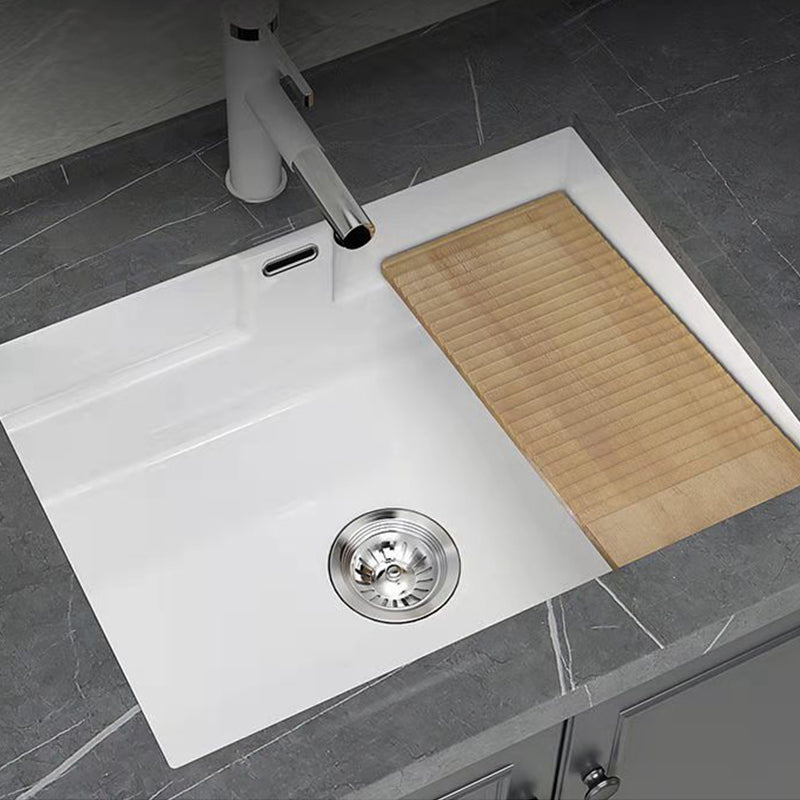 Modern Undermount Vanity Sink Rectangular Porcelain with Overflow and Faucet Vessel Clearhalo 'Bathroom Remodel & Bathroom Fixtures' 'Bathroom Sinks & Faucet Components' 'Bathroom Sinks' 'bathroom_sink' 'Home Improvement' 'home_improvement' 'home_improvement_bathroom_sink' 6381064