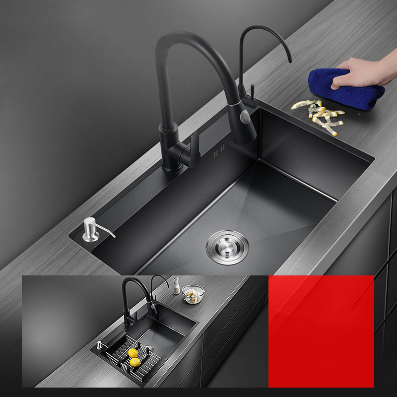 Modern Kitchen Sink Stainless Steel with Grid and Strainer Top-Mount Workstation Ledge Clearhalo 'Home Improvement' 'home_improvement' 'home_improvement_kitchen_sinks' 'Kitchen Remodel & Kitchen Fixtures' 'Kitchen Sinks & Faucet Components' 'Kitchen Sinks' 'kitchen_sinks' 6381207