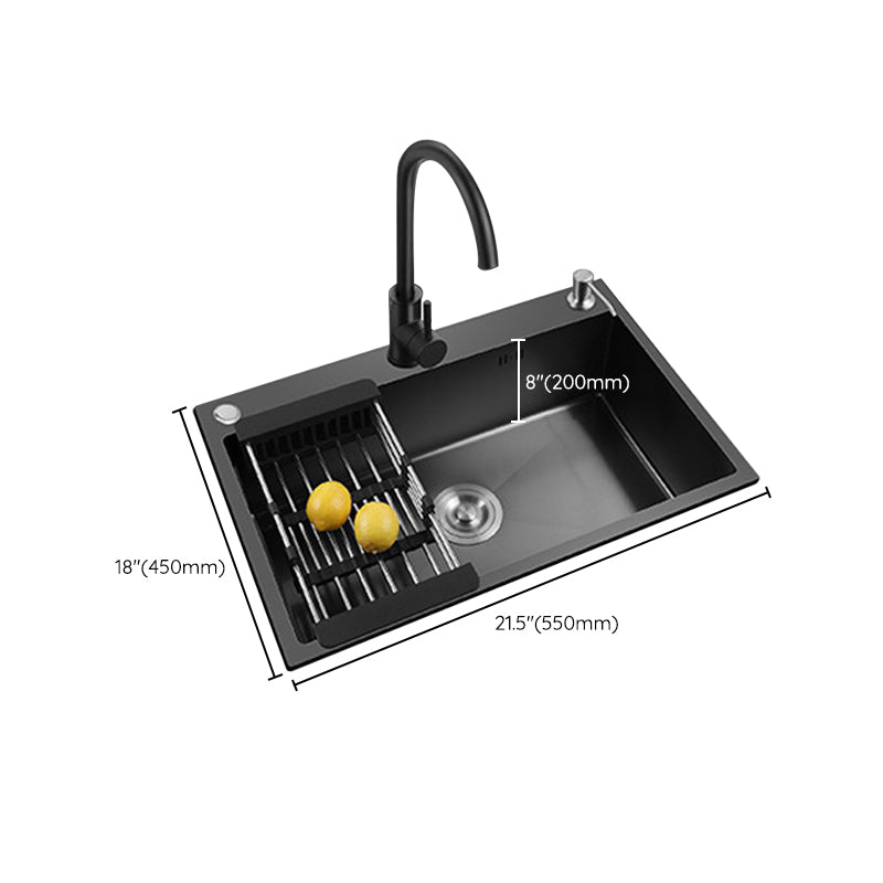 Modern Kitchen Sink Stainless Steel with Grid and Strainer Top-Mount Workstation Ledge Clearhalo 'Home Improvement' 'home_improvement' 'home_improvement_kitchen_sinks' 'Kitchen Remodel & Kitchen Fixtures' 'Kitchen Sinks & Faucet Components' 'Kitchen Sinks' 'kitchen_sinks' 6381219