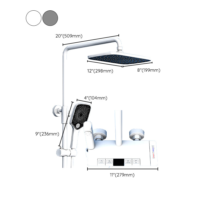 Brass Wall Mounted Shower Combo Rain Shower Set with Slide Bar Included Clearhalo 'Bathroom Remodel & Bathroom Fixtures' 'Home Improvement' 'home_improvement' 'home_improvement_shower_faucets' 'Shower Faucets & Systems' 'shower_faucets' 'Showers & Bathtubs Plumbing' 'Showers & Bathtubs' 6381276