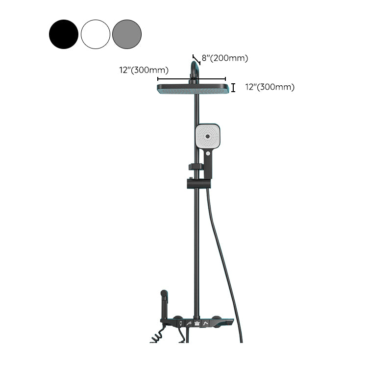 Modern Shower System Wall Mounted Spot Resist Rectangle Shower System with Hand Shower Clearhalo 'Bathroom Remodel & Bathroom Fixtures' 'Home Improvement' 'home_improvement' 'home_improvement_shower_faucets' 'Shower Faucets & Systems' 'shower_faucets' 'Showers & Bathtubs Plumbing' 'Showers & Bathtubs' 6381299