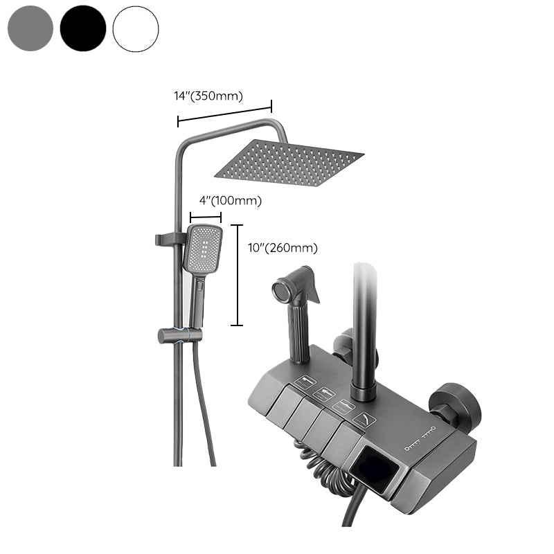 Contemporary Shower System Slide Bar Handheld Shower Head Wall Mounted Shower Set Clearhalo 'Bathroom Remodel & Bathroom Fixtures' 'Home Improvement' 'home_improvement' 'home_improvement_shower_faucets' 'Shower Faucets & Systems' 'shower_faucets' 'Showers & Bathtubs Plumbing' 'Showers & Bathtubs' 6381425