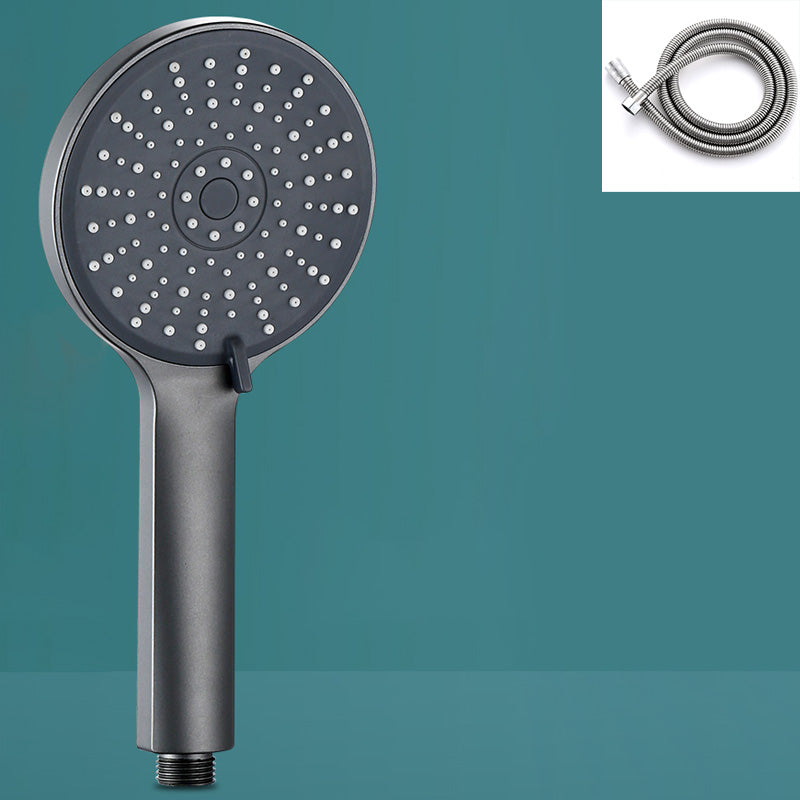 Modern Handheld Shower Head Round Standard Round Shower Heads Grey Shower Head with Hose Clearhalo 'Bathroom Remodel & Bathroom Fixtures' 'Home Improvement' 'home_improvement' 'home_improvement_shower_heads' 'Shower Heads' 'shower_heads' 'Showers & Bathtubs Plumbing' 'Showers & Bathtubs' 6382916