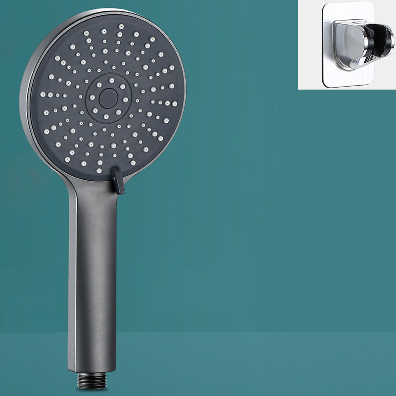 Modern Handheld Shower Head Round Standard Round Shower Heads Grey Shower Head with Wall Pedestal Clearhalo 'Bathroom Remodel & Bathroom Fixtures' 'Home Improvement' 'home_improvement' 'home_improvement_shower_heads' 'Shower Heads' 'shower_heads' 'Showers & Bathtubs Plumbing' 'Showers & Bathtubs' 6382918