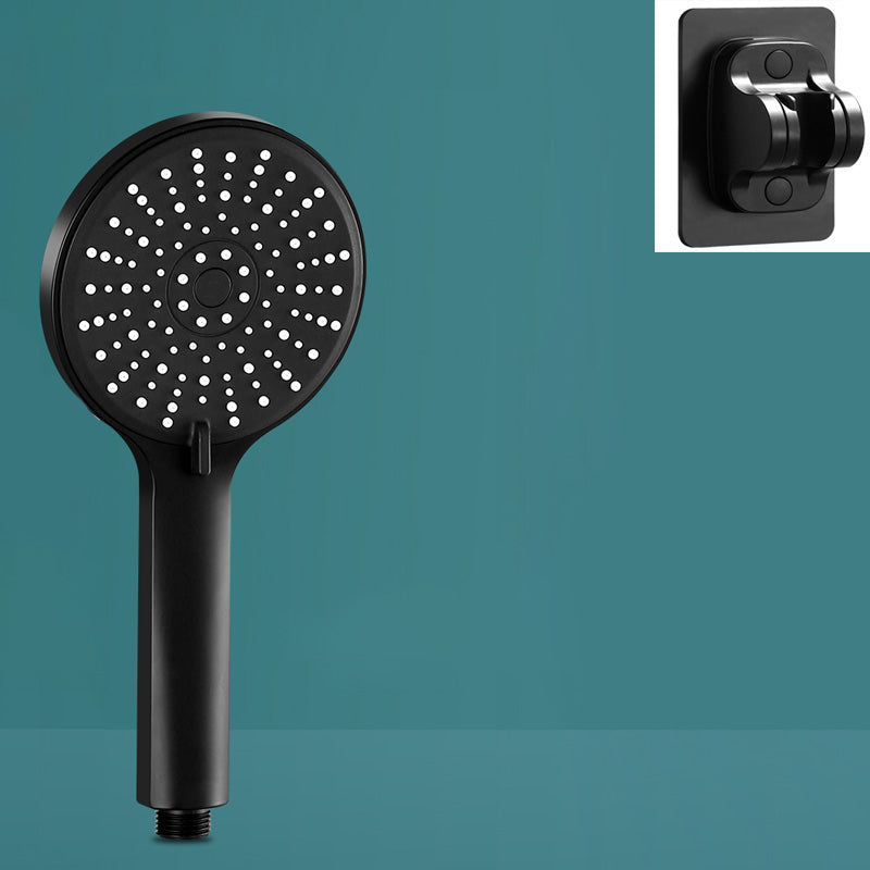 Modern Handheld Shower Head Round Standard Round Shower Heads Black Shower Head with Wall Pedestal Clearhalo 'Bathroom Remodel & Bathroom Fixtures' 'Home Improvement' 'home_improvement' 'home_improvement_shower_heads' 'Shower Heads' 'shower_heads' 'Showers & Bathtubs Plumbing' 'Showers & Bathtubs' 6382925