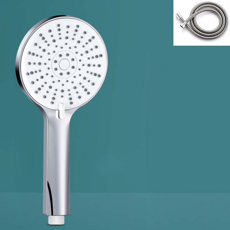 Modern Handheld Shower Head Round Standard Round Shower Heads Silver Shower Head with Hose Clearhalo 'Bathroom Remodel & Bathroom Fixtures' 'Home Improvement' 'home_improvement' 'home_improvement_shower_heads' 'Shower Heads' 'shower_heads' 'Showers & Bathtubs Plumbing' 'Showers & Bathtubs' 6382931