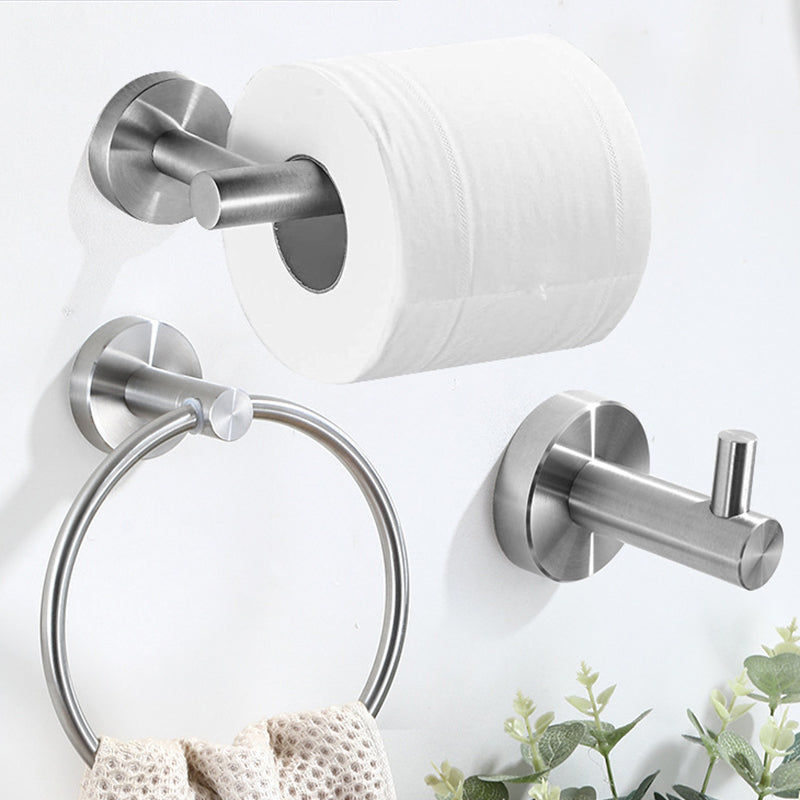 Stainless Steel Bathroom Set 3-piece Modern Style Simple Bathroom Hardware Set Clearhalo 'Bathroom Hardware Sets' 'Bathroom Hardware' 'Bathroom Remodel & Bathroom Fixtures' 'bathroom_hardware_sets' 'Home Improvement' 'home_improvement' 'home_improvement_bathroom_hardware_sets' 6385350