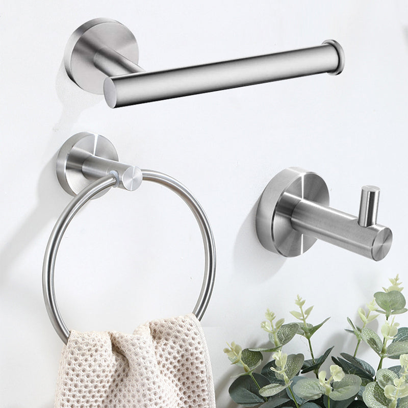 Stainless Steel Bathroom Set 3-piece Modern Style Simple Bathroom Hardware Set Clearhalo 'Bathroom Hardware Sets' 'Bathroom Hardware' 'Bathroom Remodel & Bathroom Fixtures' 'bathroom_hardware_sets' 'Home Improvement' 'home_improvement' 'home_improvement_bathroom_hardware_sets' 6385351