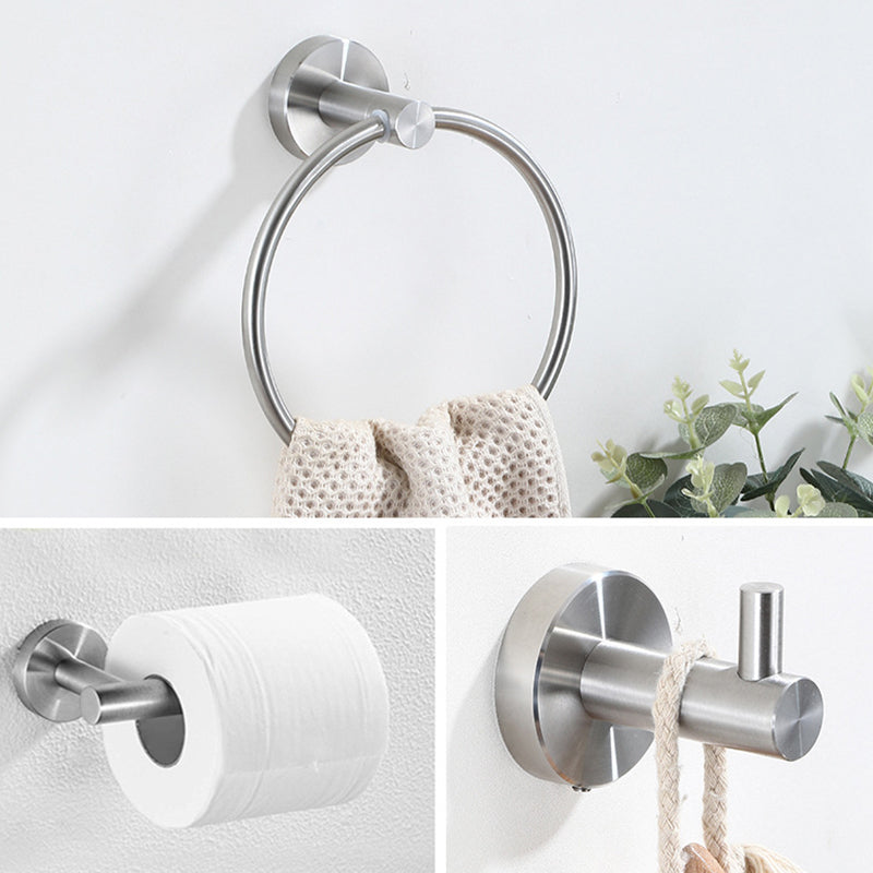 Stainless Steel Bathroom Set 3-piece Modern Style Simple Bathroom Hardware Set Clearhalo 'Bathroom Hardware Sets' 'Bathroom Hardware' 'Bathroom Remodel & Bathroom Fixtures' 'bathroom_hardware_sets' 'Home Improvement' 'home_improvement' 'home_improvement_bathroom_hardware_sets' 6385363