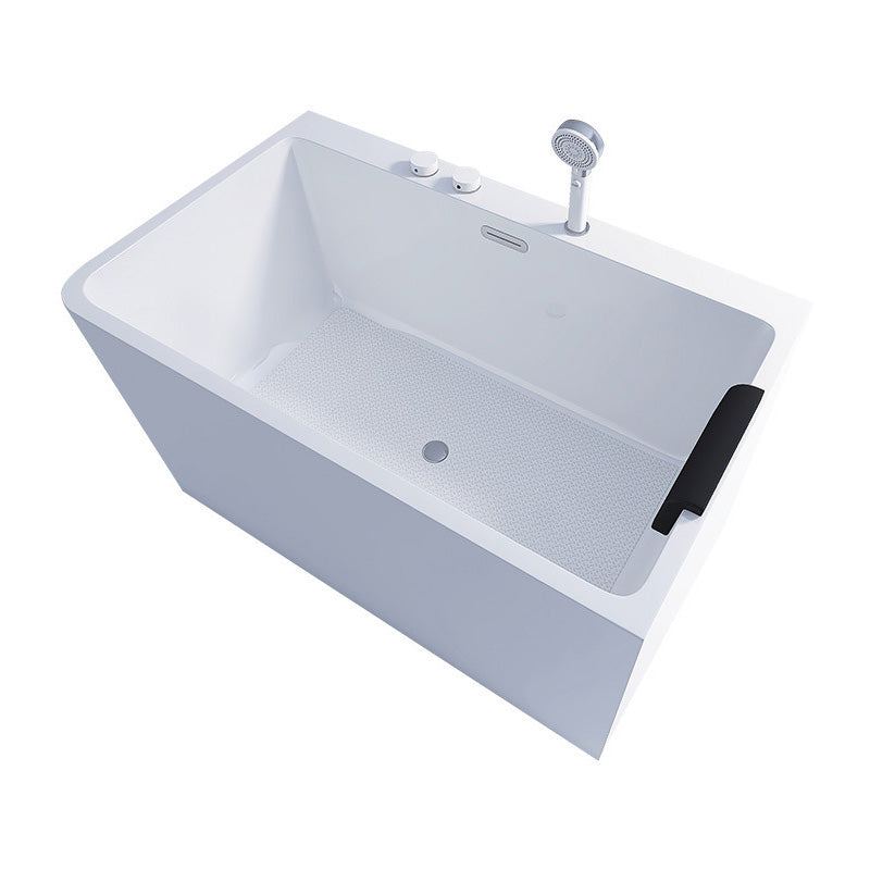 Bathroom Rectangular Bathtub White Acrylic Back to Wall Soaking Tub Tub Only Left Clearhalo 'Bathroom Remodel & Bathroom Fixtures' 'Bathtubs' 'Home Improvement' 'home_improvement' 'home_improvement_bathtubs' 'Showers & Bathtubs' 6387091