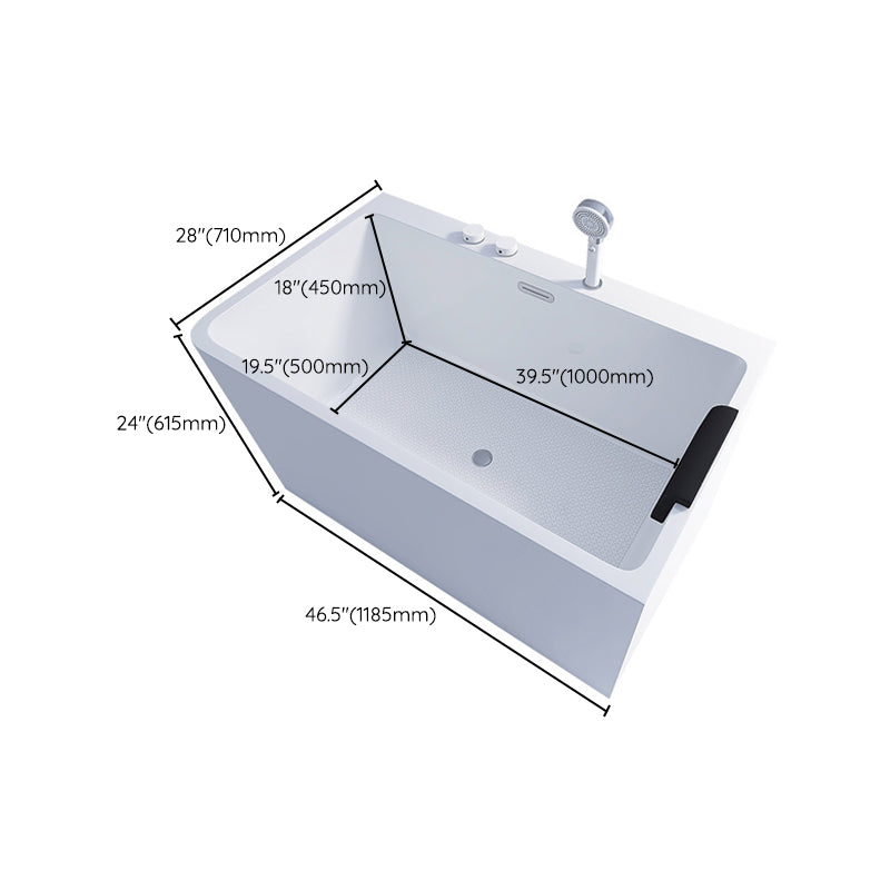 Bathroom Rectangular Bathtub White Acrylic Back to Wall Soaking Tub Clearhalo 'Bathroom Remodel & Bathroom Fixtures' 'Bathtubs' 'Home Improvement' 'home_improvement' 'home_improvement_bathtubs' 'Showers & Bathtubs' 6387100